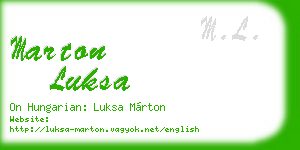 marton luksa business card
