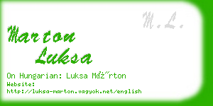 marton luksa business card